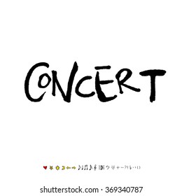 Music poster illustration & calligraphy - vector