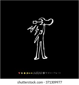 Music poster illustration / Hand drawn illustration - vector