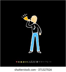 Music poster illustration / Hand drawn illustration - vector