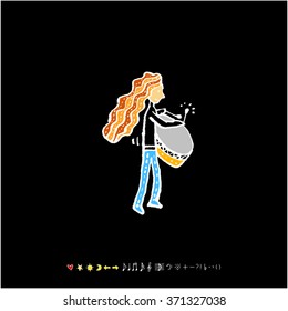 Music poster illustration / Hand drawn illustration - vector