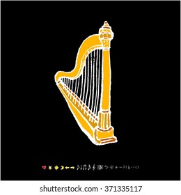 Music poster illustration / Hand drawn illustration - vector