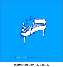 Music poster illustration / Hand drawn illustration - vector