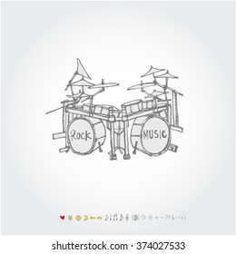 Music poster illustration / Hand drawn illustration - vector