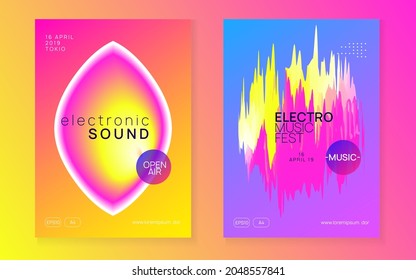 Afiche musical. Efecto Jazz Para Invitación. Volador de Danza Divertida. Vector De Casa Y Discoteca. Fondo De Vacaciones Para Concepto De Presentación. Afiche De Música Rosa Y Amarilla