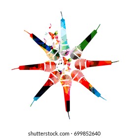 Music poster with microphone pattern. Colorful microphone isolated vector illustration design