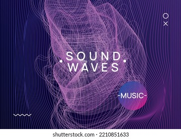 Music poster. Modern discotheque banner layout. Dynamic fluid shape and line. Neon music poster. Electro dance dj. Electronic sound fest. Club event flyer. Techno trance party.