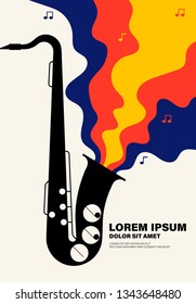 Music poster modern vintage retro style, Graphic design template can be used for background, backdrop, banner, brochure, leaflet, flyer, print, publication, vector illustration