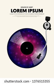 Music poster modern vintage retro style. Graphic design template can be used for background, backdrop, banner, brochure, leaflet, flyer, print, publication, vector illustration