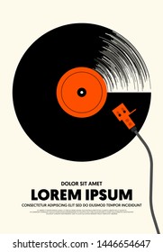 Music poster modern vintage retro style. Graphic design template can be used for background, backdrop, banner, brochure, leaflet, flyer, print, publication, vector illustration