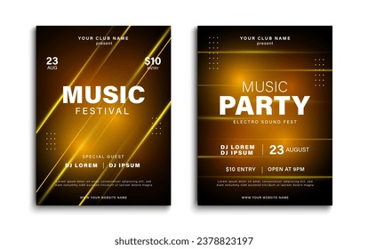 Music poster. Party invitation, music festival, event flyer template. Vector illustration