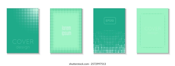 Music Poster Set. Modern Tech With Simple Shapes. Dynamic Design For Hipster Folder. Halftone Flyer. Minimalist Wave Texture. Geometric Abstract Template. Trendy Music Poster