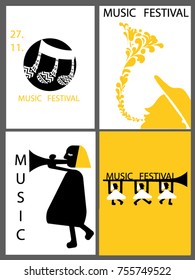 Music poster set template