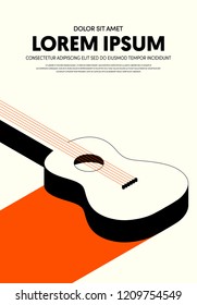 Music poster template design modern retro vintage style. Can be used for background, backdrop, banner, brochure, leaflet, flyer, advertisement, publication, vector illustration