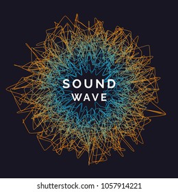 Music poster. Vector abstract background with a colored dynamic waves. Illustration suitable for design
