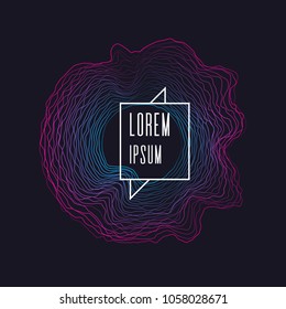 Music poster. Vector abstract background with a colored dynamic waves. Illustration suitable for design