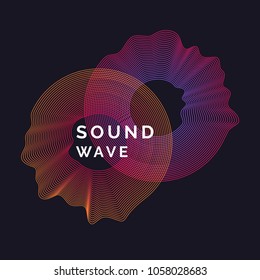 Music poster. Vector abstract background with a colored dynamic waves. Illustration suitable for design