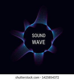 Music poster vector abstract background with dynamic sound waves