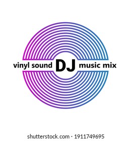 Music poster with vinyl record. Music disc logo. Isolated vector.