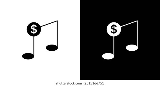 Music Price icon Outline sign symbol set