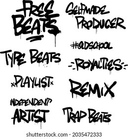 MUSIC PRODUCER GRAFFITI STYLE TAGS (Type Beats, Selfmade, Remix)