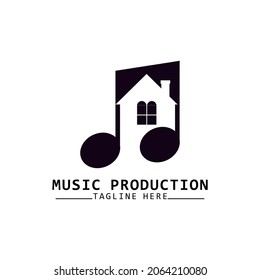 Music production. Music house logo. Vector illustration design for logo business, icon, template
