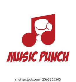 music punch flat minimalist logo design