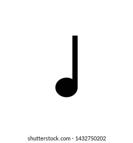 Music quarter note vector icon. Sound, song and melody symbol.
