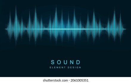 Music and radio concept. Voice and sound recognition. Sound wave equalizer. Modern visualization and futuristic element.	
