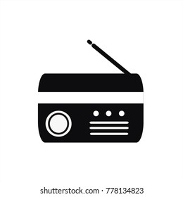 Music radio flat icon for apps and websites,vector