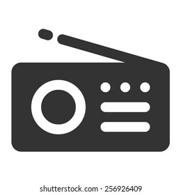 Music radio flat vector icon for apps and websites