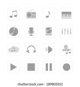 Music and radio icon set. Designed for illustration, infographics, web icon, report, presentation, template and more in your business