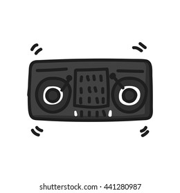  Music radio icon template hand drawn style