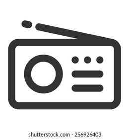 Music radio line art vector icon for apps and websites