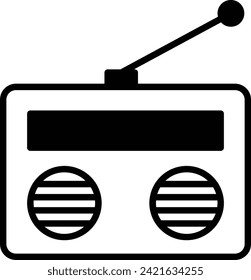 Music Radio solid glyph vector illustration