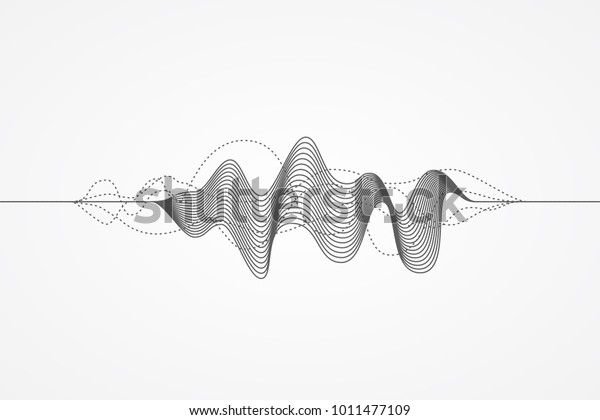 Music radio sound wave. Sign of audio digital
record, vibration, pulse and music soundtrack. Vector illustration.
Flat design