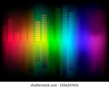 Music rainbow equalizer. Vector illustration for poster or card.