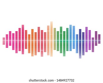 Music rainbow equalizer. Vector illustration for poster or card.