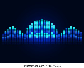 Music rainbow equalizer. Vector illustration for poster or card.