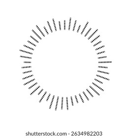Design de logotipo de frequência de círculo de raio musical 