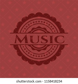 Music realistic red emblem