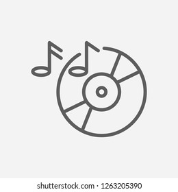 Music record icon line symbol. Isolated vector illustration of  icon sign concept for your web site mobile app logo UI design.