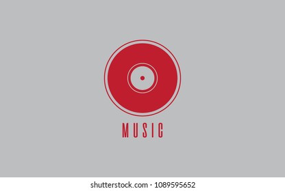 Music Record Icon or Logo Design Template