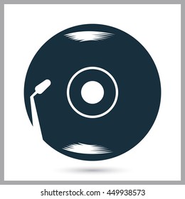 Music record icon on the background