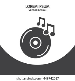 Music record icon on the background