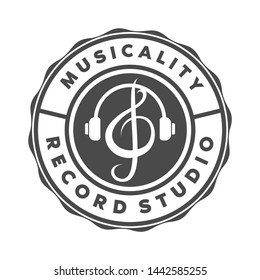 music and record studio logo template