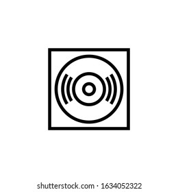  Music record  vector icon in linear, outline style isolated on white background 