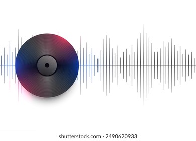 music record vinyl with audio beats for your next concert vector