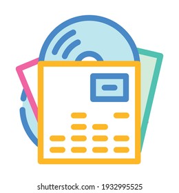 music records color icon vector. music records sign. isolated symbol illustration