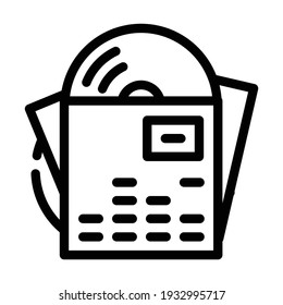 music records line icon vector. music records sign. isolated contour symbol black illustration