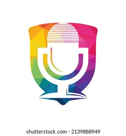 Music records logo design. microphone icon symbol design.